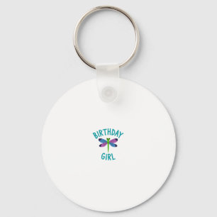 Birthday girl shirt Dragonfly birthday party tee s Keychain
