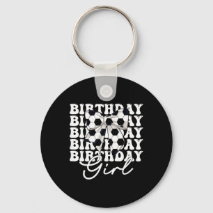 Birthday Girl Soccer Girl Coquette Bow Keychain