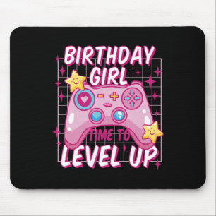 Birthday Girl Time to Level Up Video Game Birthday Mouse Pad