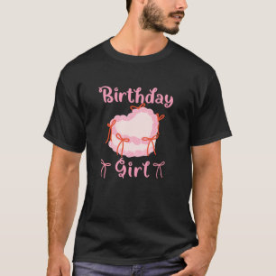 Birthday Girl Twin BFF Coquette Heart Pink Bow ART T-Shirt