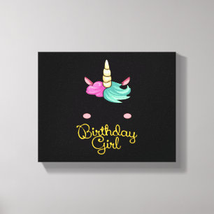 Birthday Girl Unicorn Canvas Print
