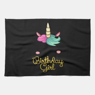 Birthday Girl Unicorn Kitchen Towel