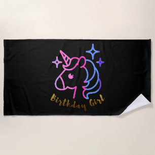 Birthday Girl unicorn unicorn unicorn gift Beach Towel