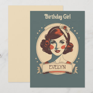 Birthday Girl vintage  Invitation