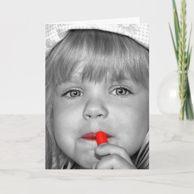 Birthday Girl With Red Lipstick Card (Front)