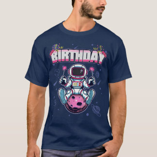 Birthday Girls Astronaut On The Moon Celebrating k T-Shirt