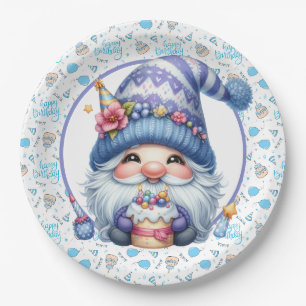 Birthday Gnome  Paper Plate