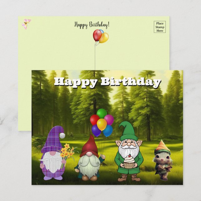 Birthday Gnome Postcard (Front/Back)