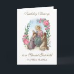 Birthday Godchild Catholic Jesus with Children Card<br><div class="desc">Featuring a custom designed religious birthday card for a Godchild with and image of Jesus sitting and talking with the children. The design is accented with pink roses. All text and fonts may be modified to suit the occasion and recipient. (Godchild,  Uncle,  Mother,  Father,  Grandmother,  etc., )</div>