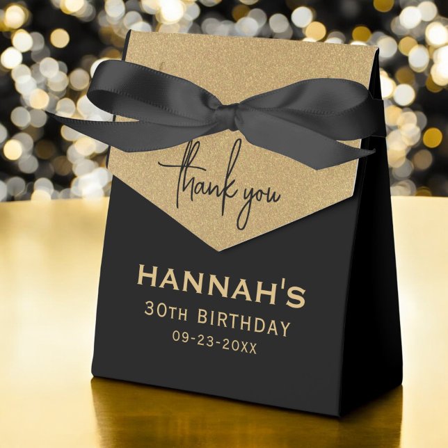 Birthday Gold Foil Name Script Thank You Favor Box (Creator Uploaded)