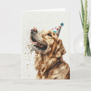 Birthday Golden Retriever Dog Card