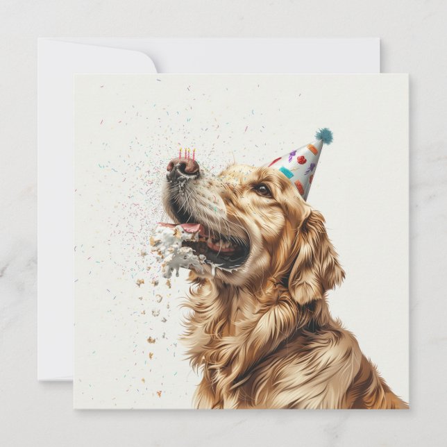 Birthday Golden Retriever Dog Invitation (Front)