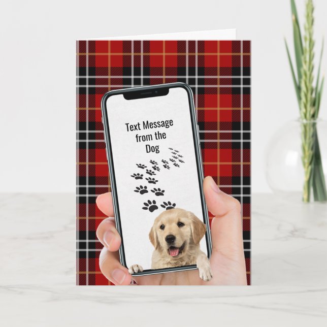 Birthday Golden Retriever text message cellphone Card (Front)