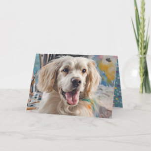 Birthday Golden Retriever With Paint Stains Card