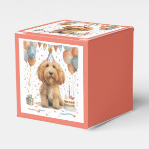 Birthday Goldendoodle Dog Favor Box