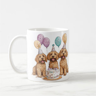 Birthday Goldendoodle Dogs Birthday Cake Coffee Mug