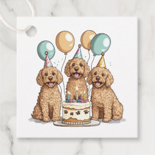 Birthday Goldendoodle Dogs Favour Tags