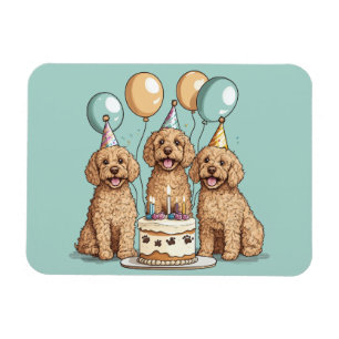Birthday Goldendoodle Dogs Magnet