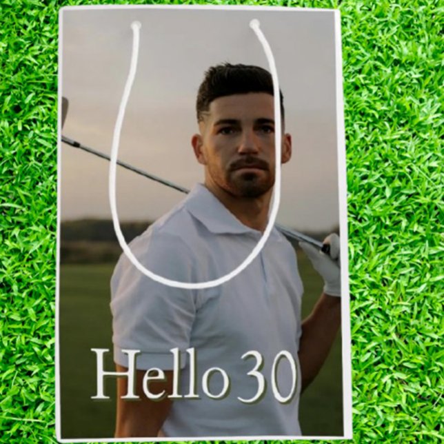 Birthday Golf-30  Medium Gift Bag (Surprise golf lovers with a thoughtful golf gift bag filled with essentials and treats.)