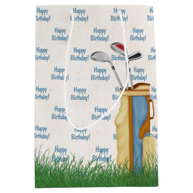 Birthday golf bag in grass (Front)