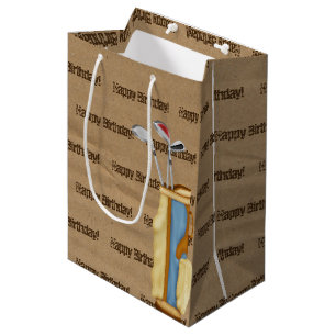 Birthday golf bag on cardboard