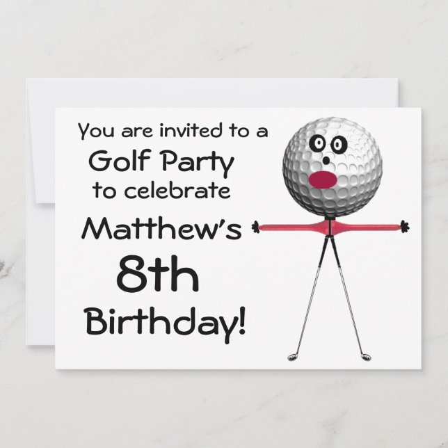 Birthday Golf Party Invitation (Front)