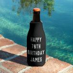 Birthday Golfer 70th Elegant Black Dad Stylish Bottle Cooler<br><div class="desc">Black 70th birthday bottle cooler. Perfect for dad,  grandad,  stepdad. Golfer gift idea. You can personalize the year.</div>