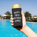 Birthday Golfer 70th Elegant Black Dad Stylish Seltzer Can Cooler<br><div class="desc">Black 70th birthday can cooler. Perfect for dad,  grandad,  stepdad. Golfer gift idea. You can personalize the year.</div>