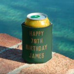 Birthday Golfer 70th Elegant Green Dad Stylish Can Cooler<br><div class="desc">Green 70th birthday can cooler. Perfect for dad,  grandad,  stepdad. Golfer gift idea. You can personalize the year.</div>