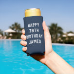 Birthday Golfer 70th Elegant Navy Blue Dad Stylish Seltzer Can Cooler<br><div class="desc">Navy Blue 70th birthday can cooler. Perfect for dad,  grandad,  stepdad. Golfer gift idea. You can personalize the year.</div>