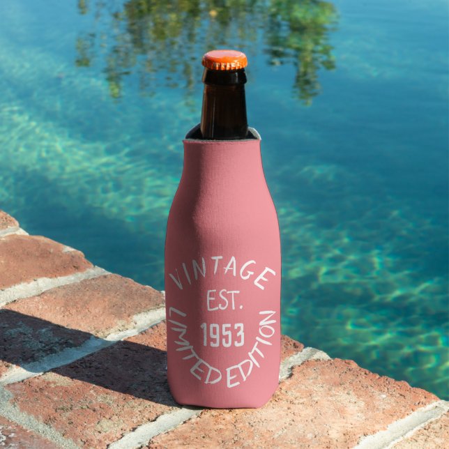 Birthday Golfer 70th Elegant Pink Stylish  Bottle Cooler (In Situ Pool)