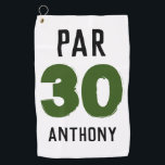 Birthday Golfer Funny 30th happy son Par Golf Towel<br><div class="desc">Par 30. Funny 30th birthday quote golf towel. Perfect for son,  friend,  husband,  brother. Golfer gift idea. You can personalize the year and name.</div>