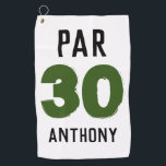 Birthday Golfer Funny 30th happy son Par Golf Towel<br><div class="desc">Par 30. Funny 30th birthday quote golf towel. Perfect for son,  friend,  husband,  brother. Golfer gift idea. You can personalize the year and name.</div>