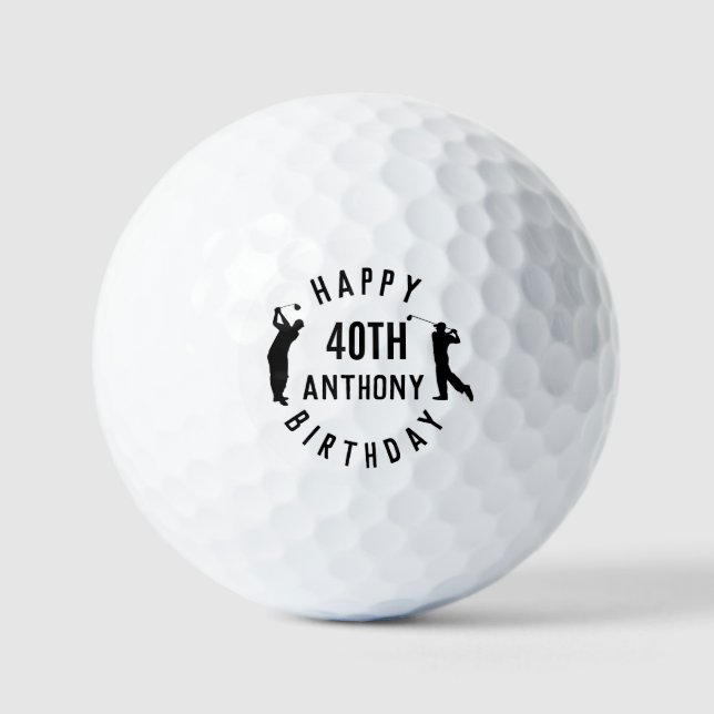 Birthday Golfer Funny 40th happy Dad Golf Balls (Front)