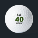 Birthday Golfer Funny 40th happy Dad Par Golf Balls<br><div class="desc">Par 40. Funny 40th birthday quote golf balls. Perfect for dad,  stepdad. Golfer gift idea. You can personalize the year and name.</div>