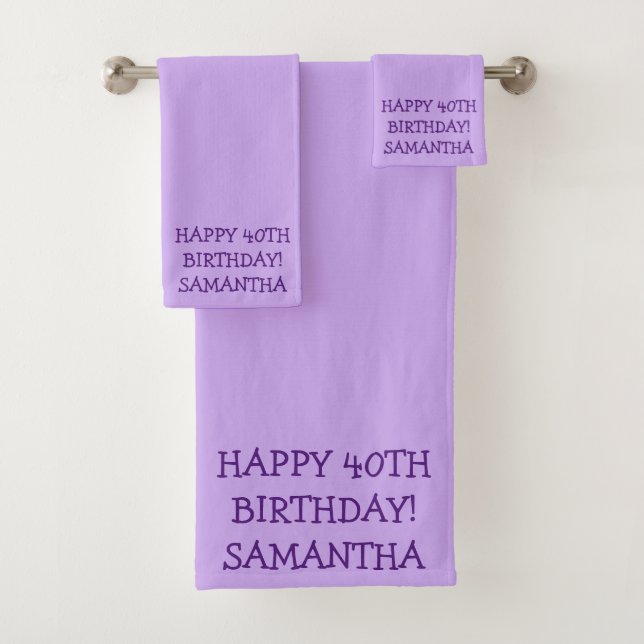 Birthday Golfer Funny 40th happy Mom  Bath Towel Set (Insitu)