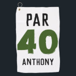 Birthday Golfer Funny 40th happy son Par Golf Towel<br><div class="desc">Par 40. Funny 40th birthday quote golf towel. Perfect for son,  friend,  husband,  brother. Golfer gift idea. You can personalize the year and name.</div>