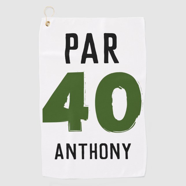 Birthday Golfer Funny 40th happy son Par Golf Towel (Front)