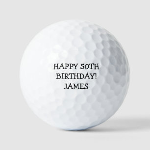 Birthday Golfer Funny 50th Black Dad Golf Balls