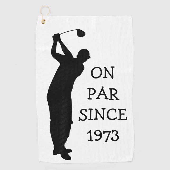 Birthday Golfer Funny 50th happy Dad Par Humour Golf Towel (Front)