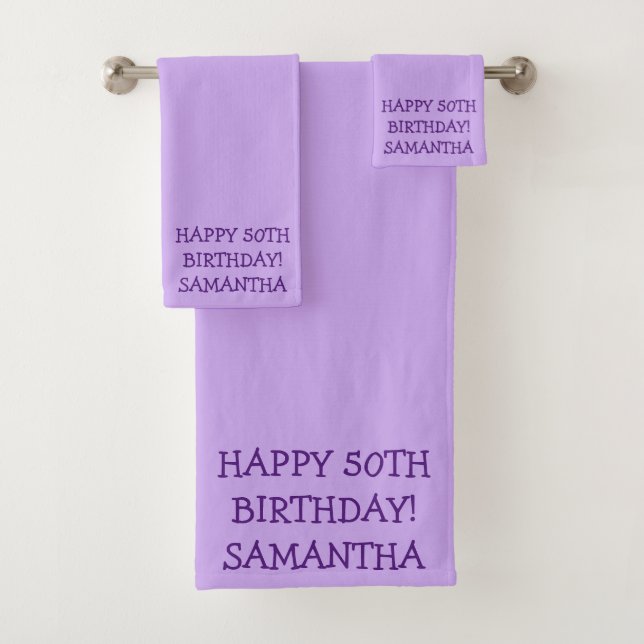 Birthday Golfer Funny 50th happy Mom  Bath Towel Set (Insitu)