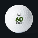 Birthday Golfer Funny 60th happy Dad Par Golf Balls<br><div class="desc">Par 60. Funny 60th birthday quote golf balls. Perfect for dad,  grandad,  stepdad. Golfer gift idea. You can personalize the year and name.</div>