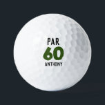 Birthday Golfer Funny 60th happy Dad Par Golf Balls<br><div class="desc">Par 60. Funny 60th birthday quote golf balls. Perfect for dad,  grandad,  stepdad. Golfer gift idea. You can personalize the year and name.</div>