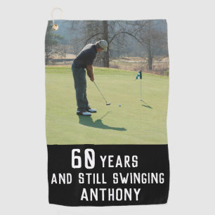 Birthday Golfer Funny 60th happy Dad Par Photo Golf Towel