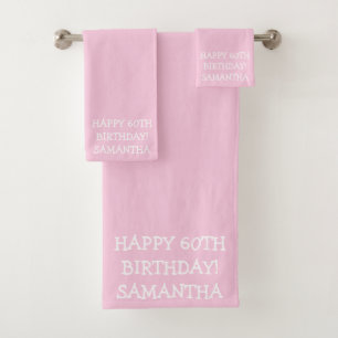 Birthday Golfer Funny 60th happy Mom  Bath Towel Set