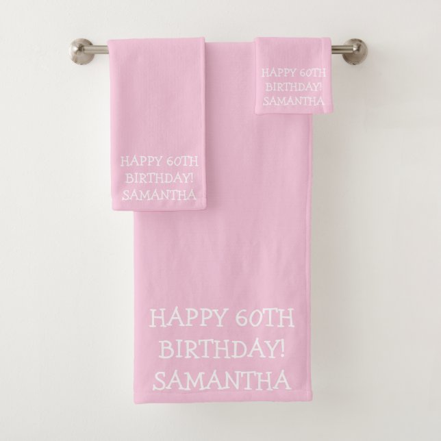 Birthday Golfer Funny 60th happy Mom  Bath Towel Set (Insitu)