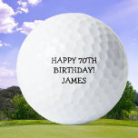 Birthday Golfer Funny 70th happy Dad Golf Balls<br><div class="desc">Happy 70th birthday! Funny 70th birthday quote. Perfect for dad,  grandad,  stepdad. Golfer gift idea. Personalize it with a name.</div>