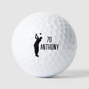 Birthday Golfer Funny 70th happy Dad Par Black Golf Balls