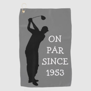Birthday Golfer Funny 70th happy Dad Par Grey Golf Towel