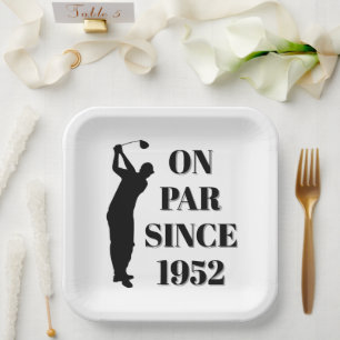 Birthday Golfer Funny 70th happy Dad Par Paper Plate